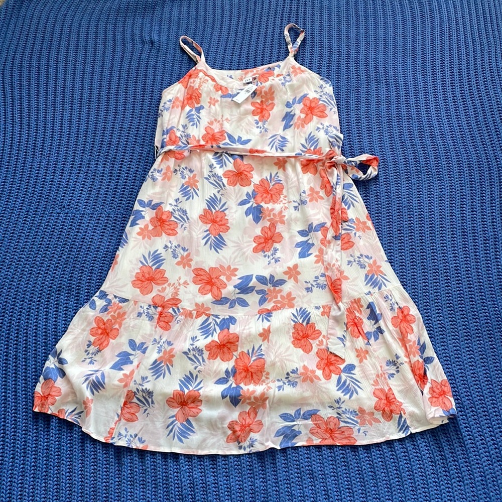 Gap Tie Waist Flowered Dress